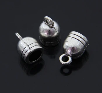 

50pcs /lot 7mmx11mmx4.8mm Antique Silver Cord End Caps For Leather Cords String For Jewelry DIY Fittings Connectors