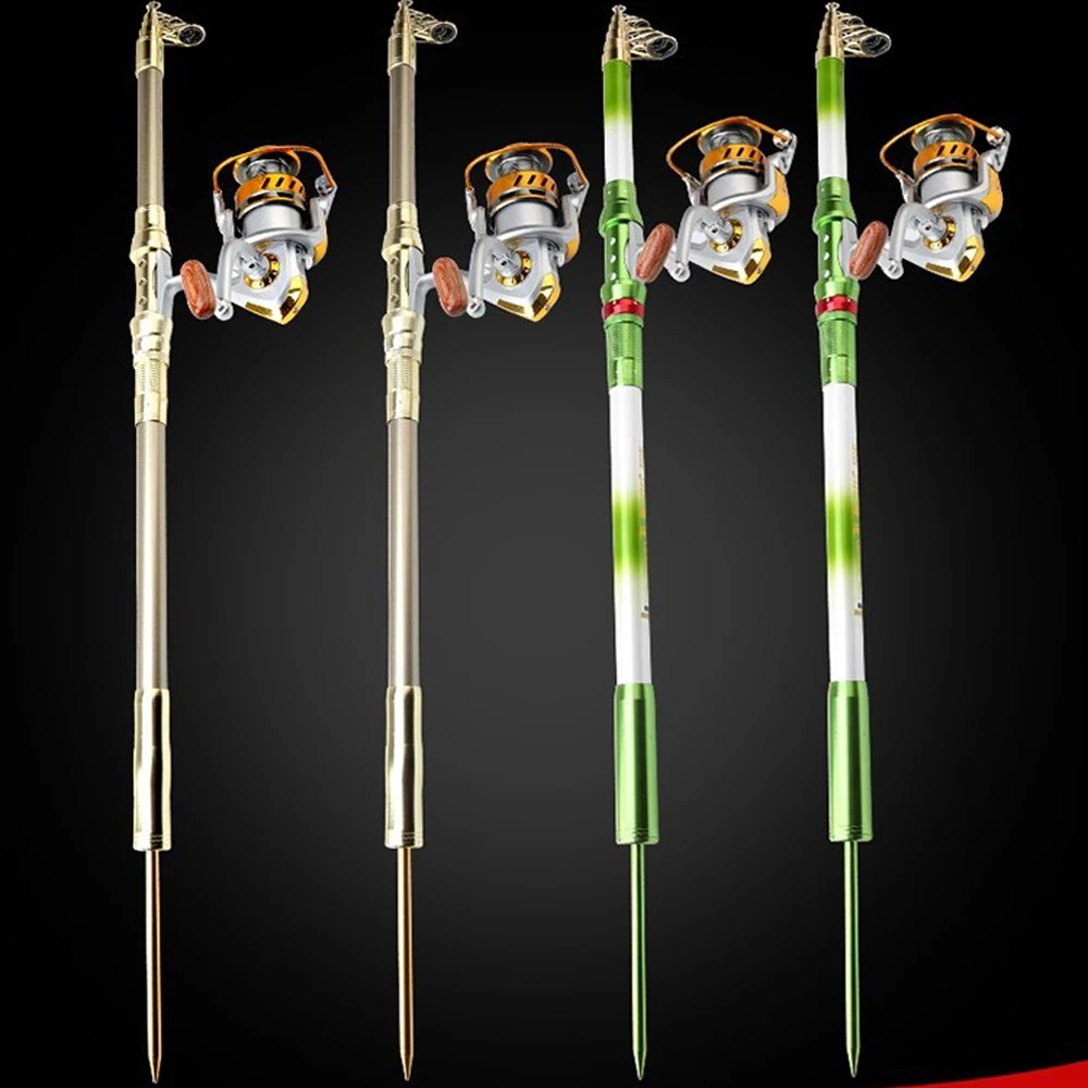 

GLEEGLING Green Yellow Carbon Fibre Telescopic Distance Throwing Rock Fishing Rod Portable Spinning Rod Fishing 2.1- 3.6M
