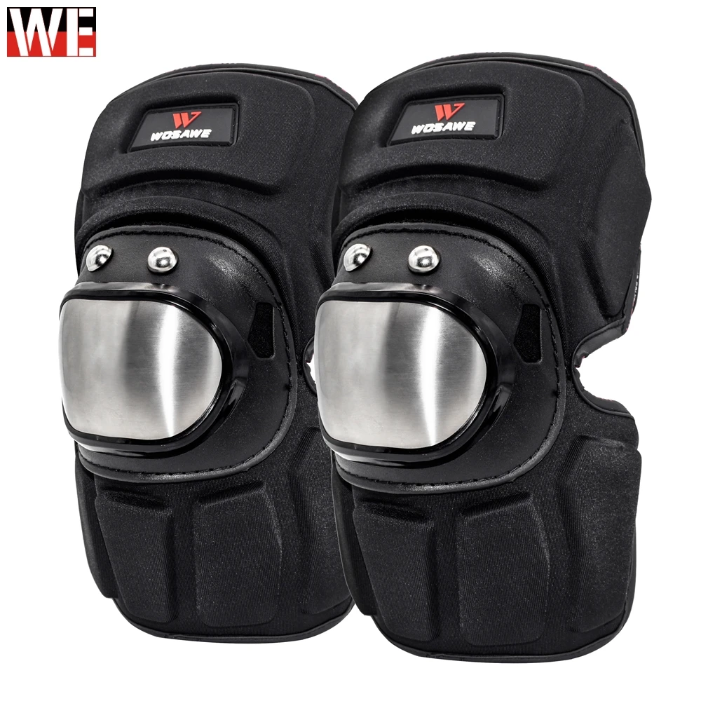 

WOSAWE Stainless Steel Ski Knee Protector Elbow Pads Brace Support MTB Bike Cycling Motorcycle Knee&Elbow Guard Skateboard