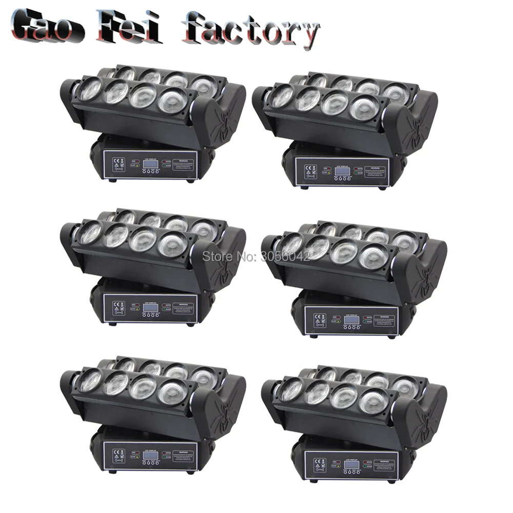 

6pcs/lot Led Spider 8X12W RGBW Beam led moving head DJ effect lighting for bar