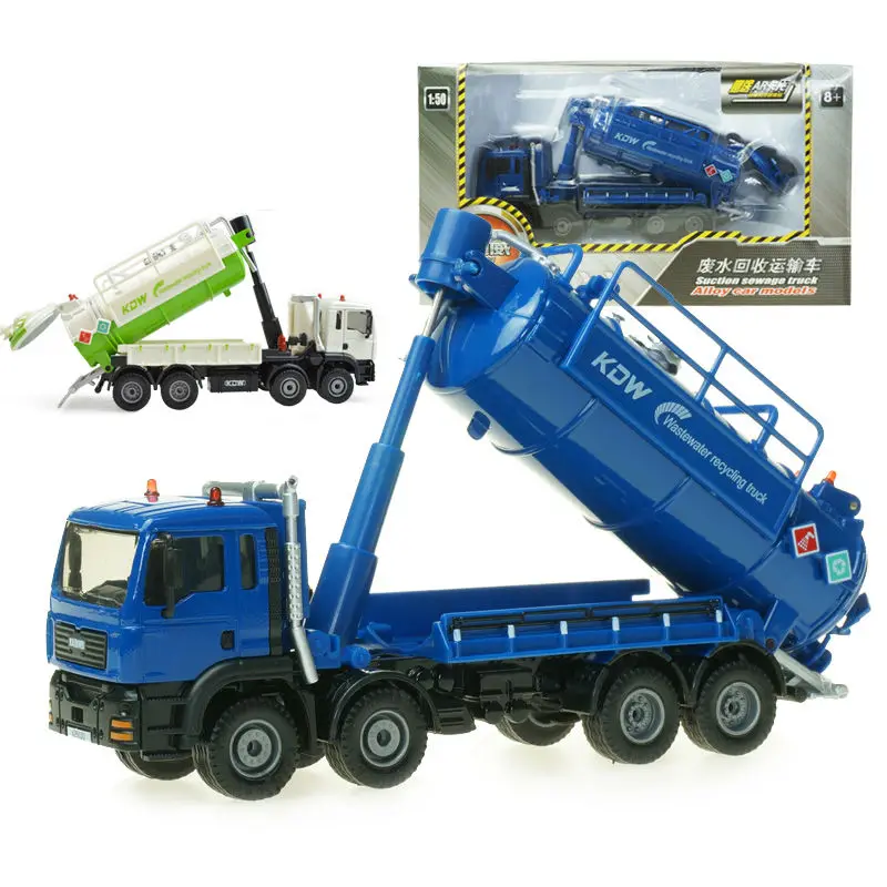 

Alloy engineering vehicle waste water recycling and transportation vehicle model environmental protection children's toys 1:50