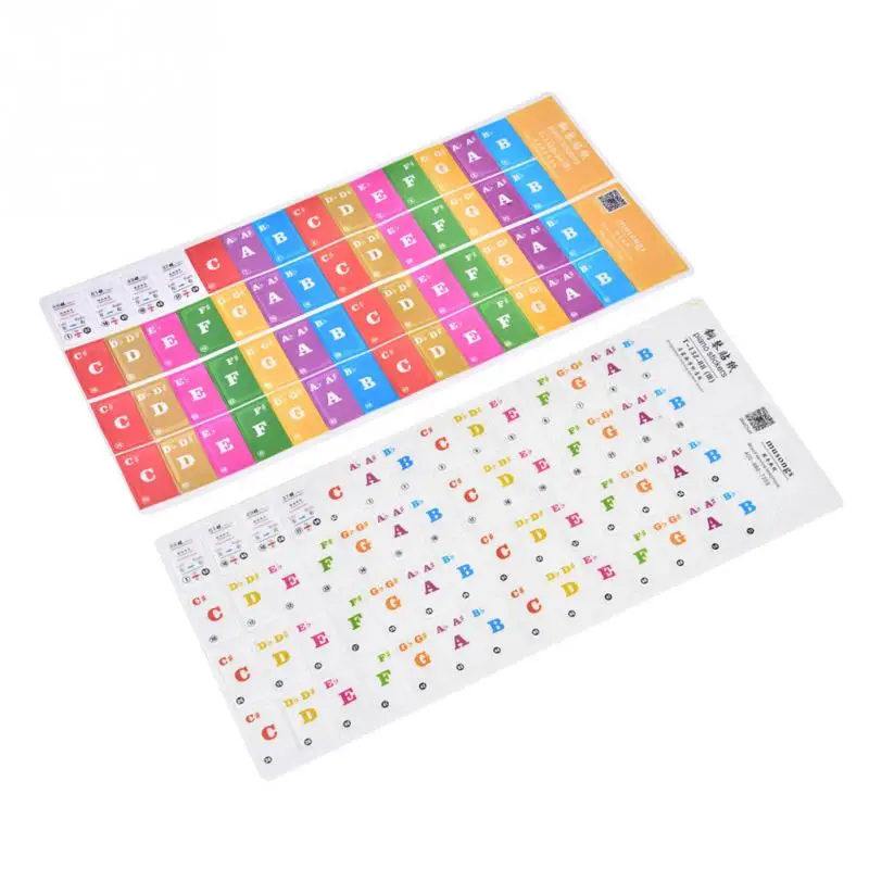 piano sticker set 2 colors removable piano keyboard key stickers for