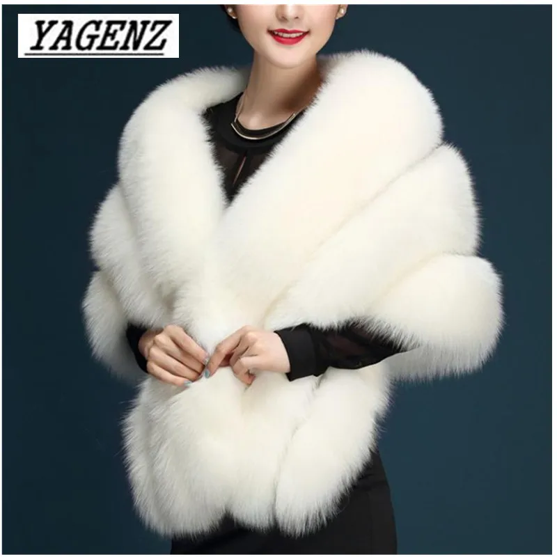 

New Autumn/winter Women Faux fox fur Shawl Fur Coats Outerwear 2018 Elegant Fashion Party Cloak short Faux fur coat Fur Shawl