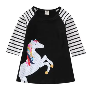 

2018 ins foreign trade spring new European and American children's clothing children's cartoon girl dress