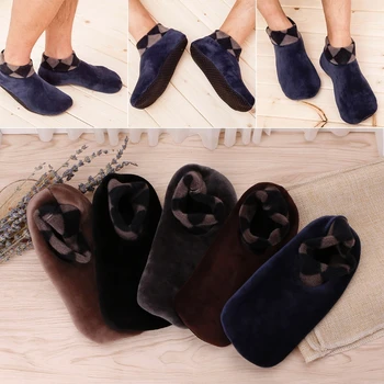

Thicken Winter Warm Boat Socks Non Slip Elastic Indoor Floor Socks Slipper for Men