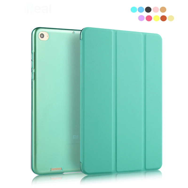 

Kakashi Solid Color Translucent Back Cover Case For XiaoMi Mi Pad 2 7.9" Case Flip PU Leather Folio Stand Capa Case 2016 New