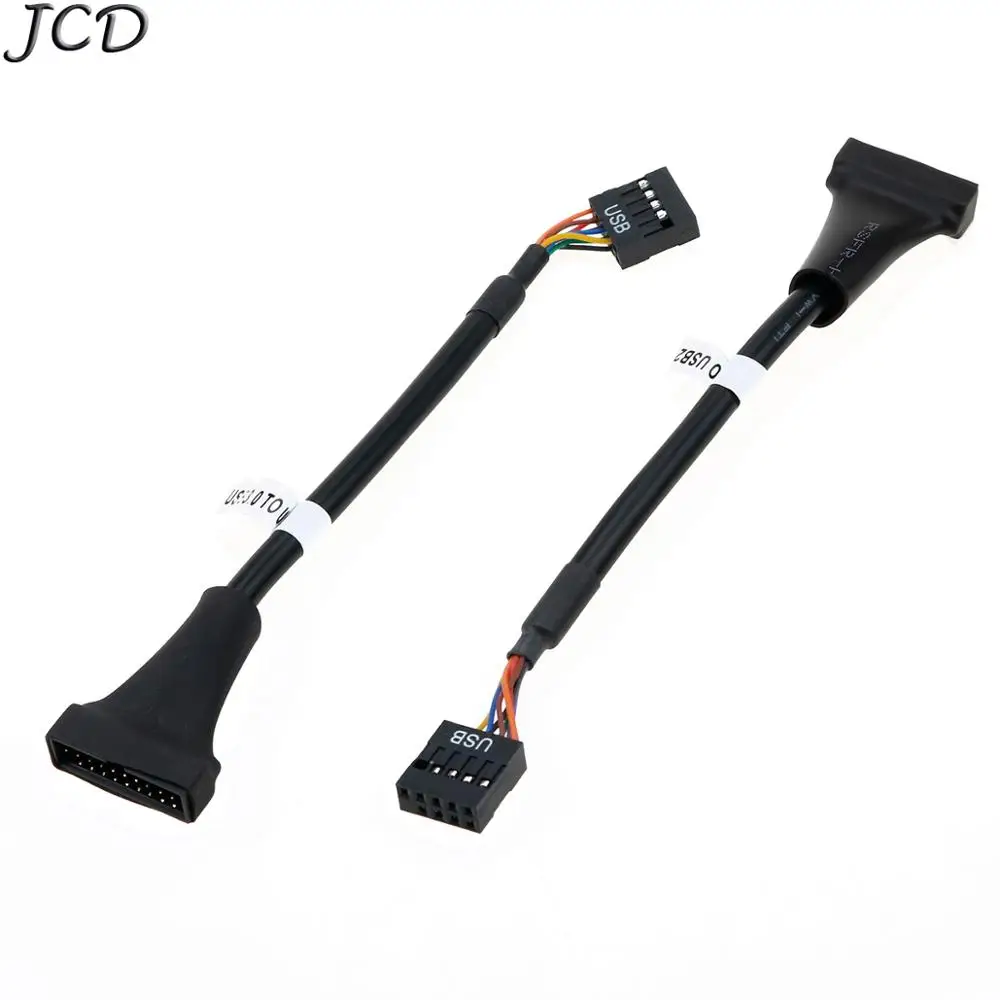 

JCD 20 Pin USB 3.0 Housing Male to USB 2.0 9 Pin Motherboard Female Adapter Data Cable Connect Mainboard PC Case Port Converter