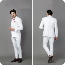 Custom Made White Men Suits for Wedding Suit Slim Fit Groom Tuxedo Best Man Blazers 3Piece Jacket Man Suit with Pants Vest Terno groom dress custom beige suit man best western wedding best man dress suit slim coat shorts vest vest go to groom