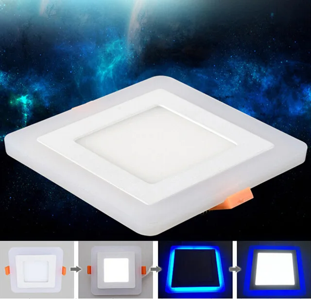 

6W 9W 16W 24W Acrylic LED Panel Downlight 3 Model Square Panel light Warm Cold White Blue Ceiling Recessed Lamp Indoor Light
