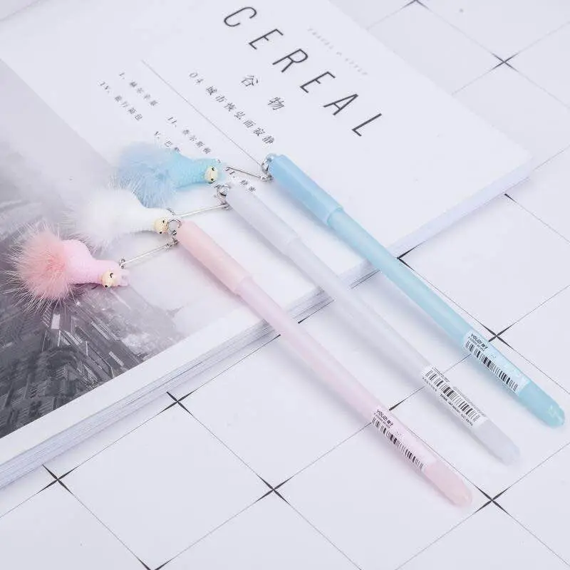 

1 pcs Gel Pens Cartoon Mink alpaca Unicorn black colored gel-inkpens for writing Cute stationery office school supplies 0.5mm
