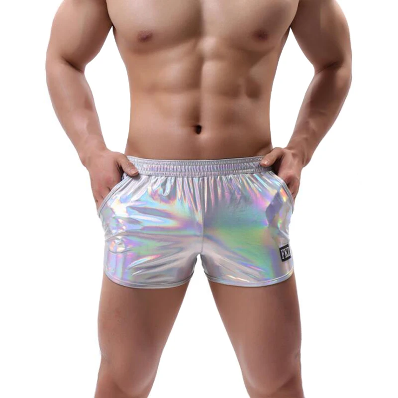 Мужское нижнее белье трусы для геев shinny ropa interior hombre Имитация кожаные шорты