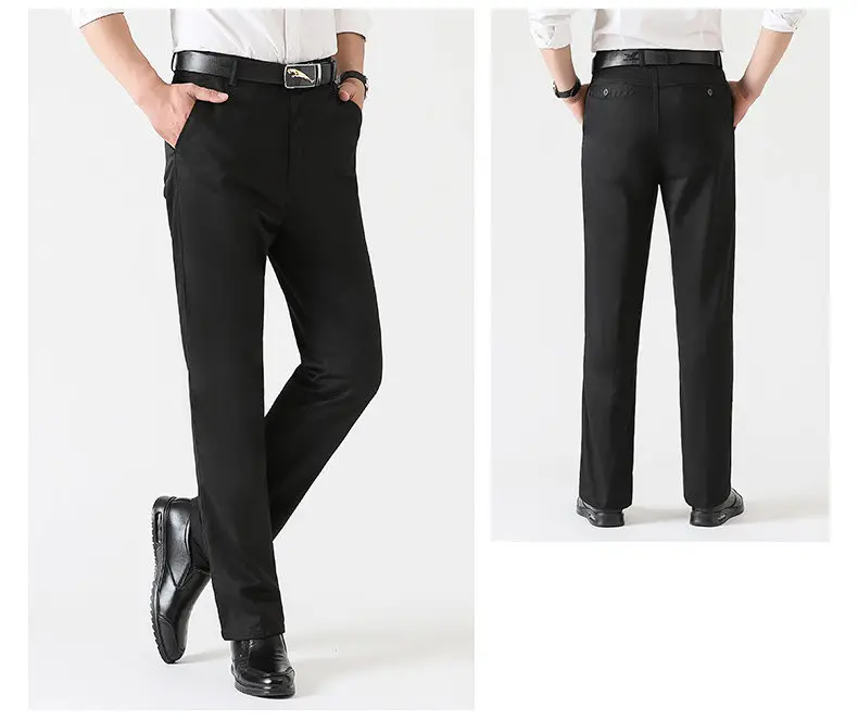 MuLS Casual Pants Men Cotton Straight Cargo Man Pant Spring Summer Autumn Formal Male Work Trousers MidWaist Full Length Size 40 02