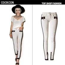 COCKCON 2017 Spring Spliced Women Low Waist Skinny Jeans Women High Elastic Femme Pencil Pants Elegant HOT SALE TPS6636