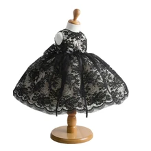 BBWOWLIN Noble Black Lace Baby Girls Ball Gown Dress for 0 2 Years Infantis Flower Girl