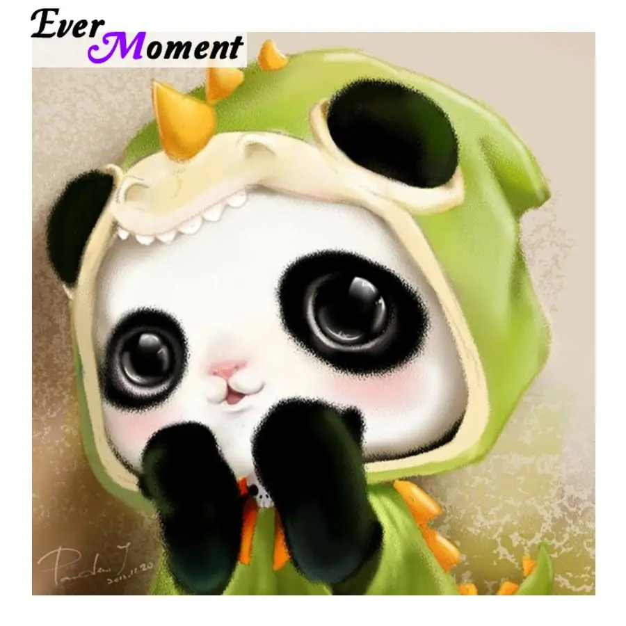 

Ever Moment Diamond Embroidery Animals Panda 5D diy Diamond Painting Cross Stitch Cartoon Square Diamond Mosaic Kits ASF606