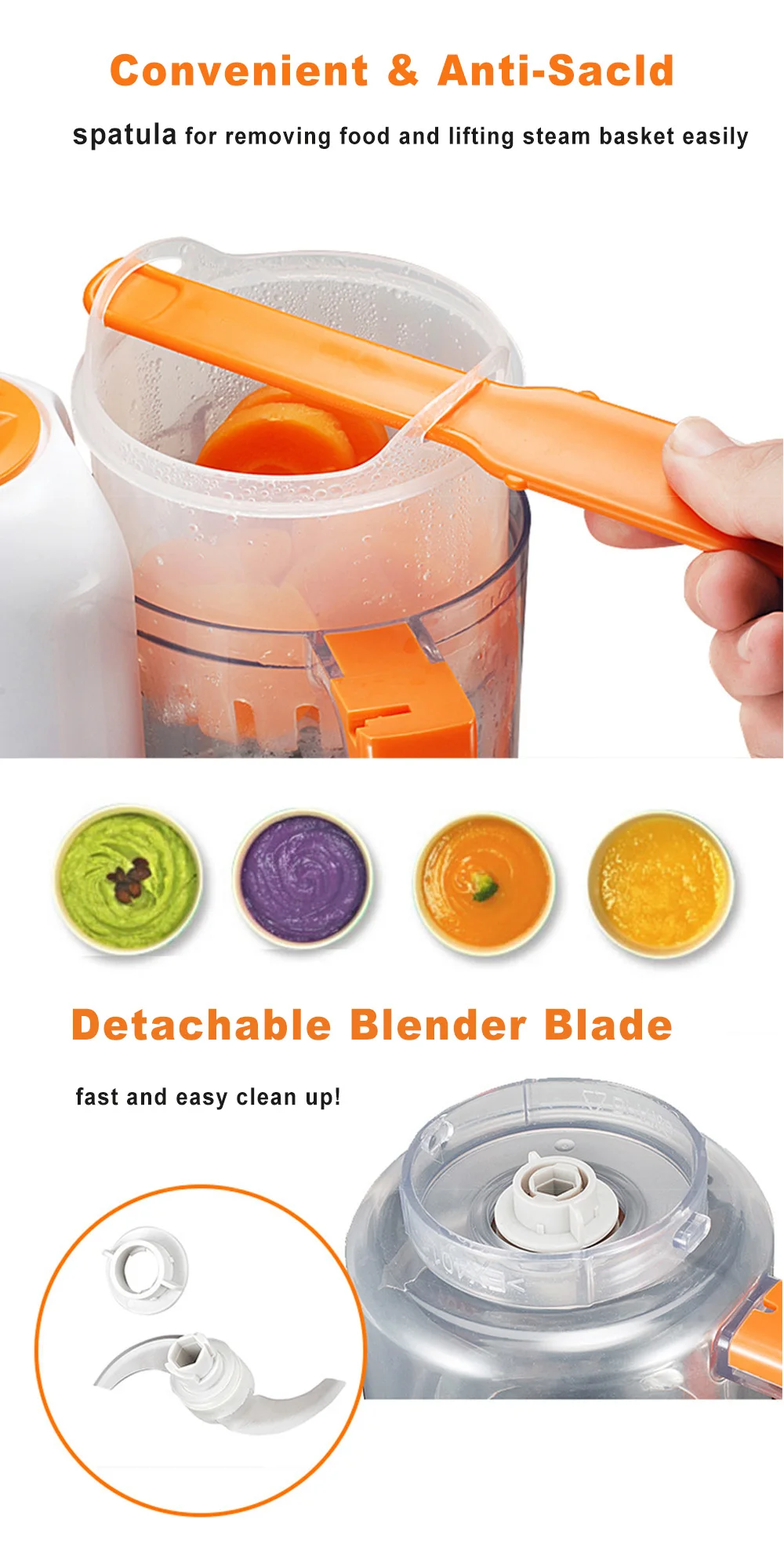 Baby Food Maker 4 in 1 Steam Cooker Blender Processor Baby Feeding Maker Organic Food Best for Toddlers and Infants  (7)