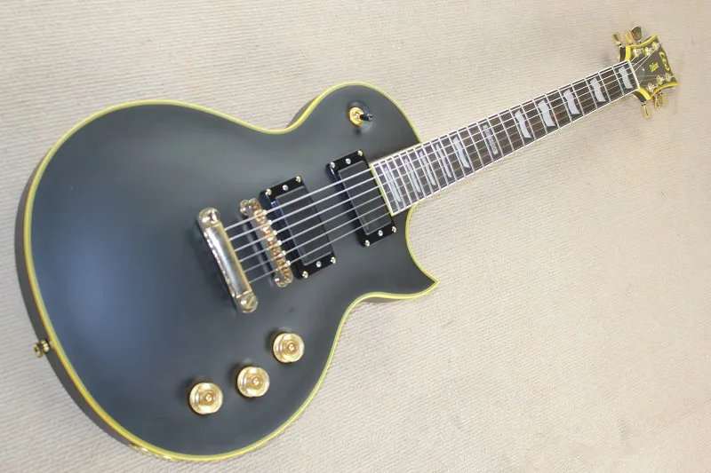 

Accept Custom Any Wood Any Style Electr Electric Guitar Guitarra 6 String Picea Built-in Tuner LP DIY Wood Black