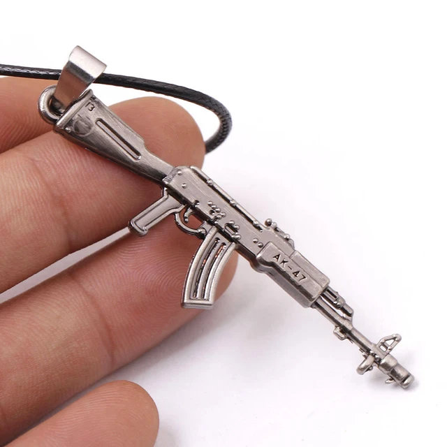 cs go necklace ak 47 gun ak47 amw leather chain necklace for men