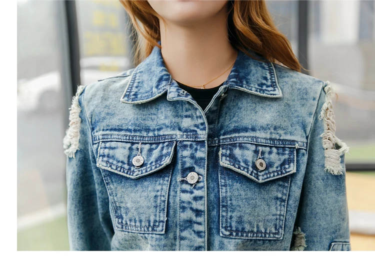 2017 Denim Jaket Wanita Gaya Longgar 