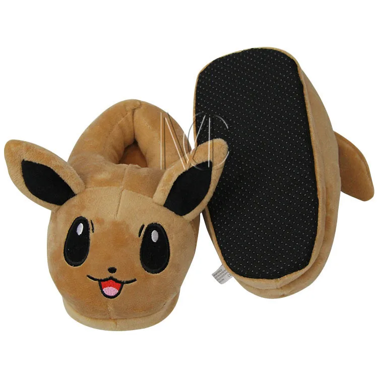 

Anime Pokemon Go Charmander Bulbasaur Squirtle Eevee Unisex Children Thick padded Slippers Plush Stuff Household Shoes