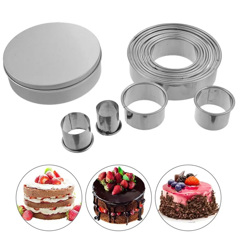 Hoomall 12 шт. формы для выпечки Нержавеющая сталь DIY Cookie Плесень Круглый Торт помадка