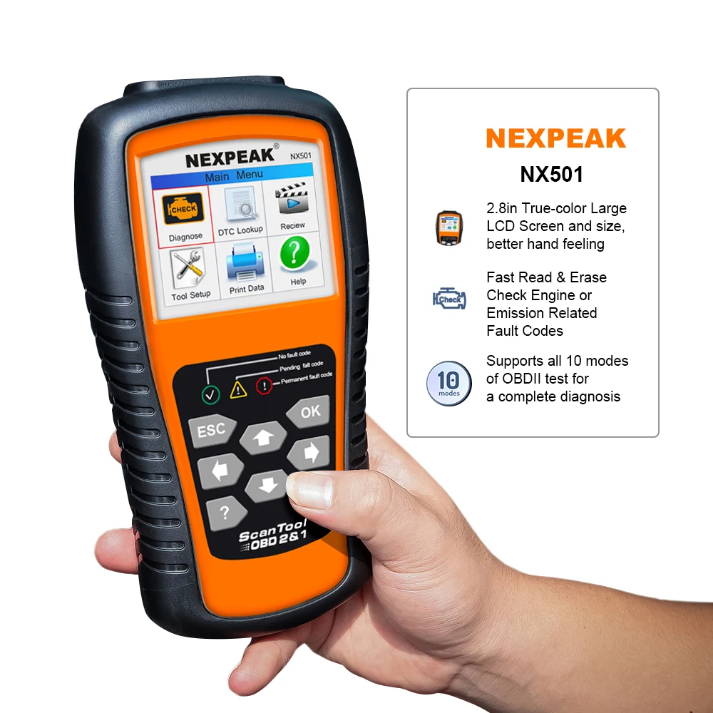 NEXPEAK NX501 OBD2 автомобильной сканер автомобиля диагностический инструмент