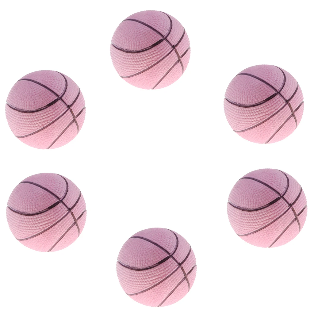 6pcs Mini Bouncing Jumping Ball Indoor Outdoor Kids Pretend Play Mini Basketball Ball Game Party Bag Fillers Kid Pet Toy Gifts