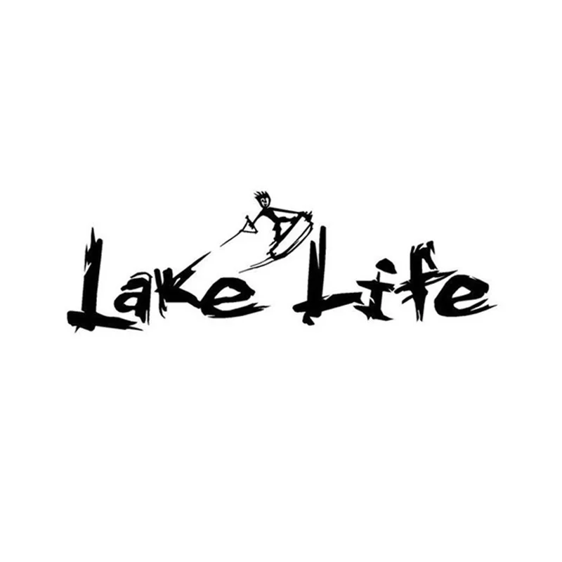 

27*10CM LAKE LIFE Car Sticker Interest Surf Life Movement Reflective Car Stickers Decals Black/Silver CT-475
