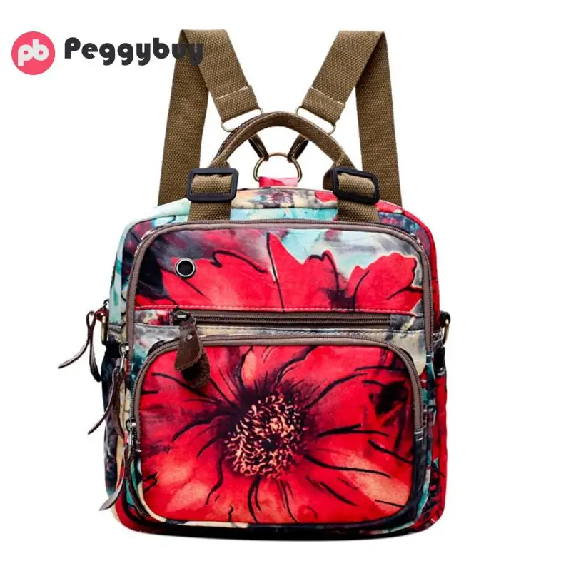 Китайский стиль, женский ретро рюкзак с цветочным принтом, известный дизайн, на молнии, рюкзак для путешествий, портативная Большая вместительная сумка на плечо, Новинка - Цвет: 01