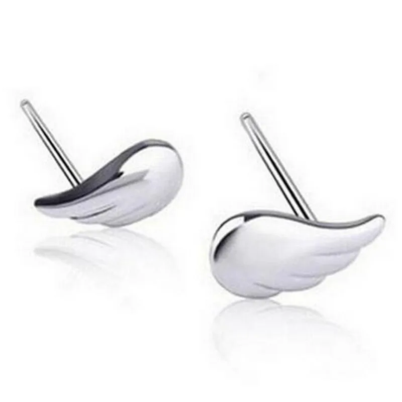 ; Новинка; модные популярные 925 пробы серебро изысканные ювелирные изделия простой маленький ангел крылья элемент серьги SE21