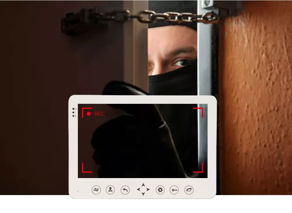 7 дюймов видео-телефон двери 1 Камера проводной дверной звонок с Запись разблокировать движения Сенсор черный/белый SD карты сенсорная кнопка
