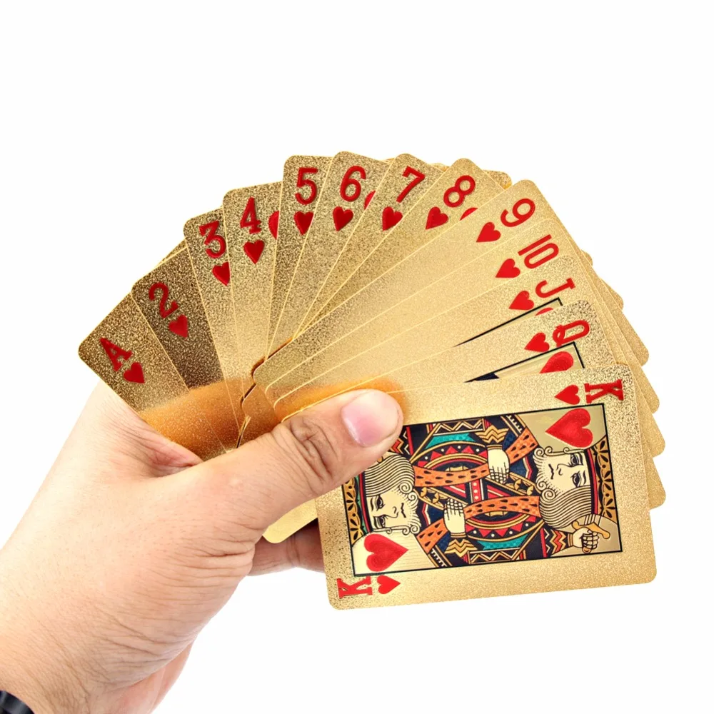 Золотая фольга игральные карты техасский холдем покер позолоченная фольга покерная карта смешная Высококачественная Спорт Досуг азартные игры Pokerstars P0