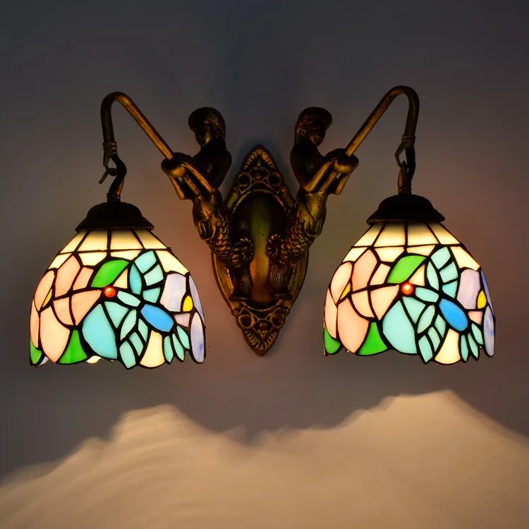 fashion tiffany Flesh Country Flowers Mermaid mirror light fashion rustic wall lamp bed lamps fashion tiffany Flesh Country Flowers Mermaid mirror light fashion rustic wall lamp bed lamps