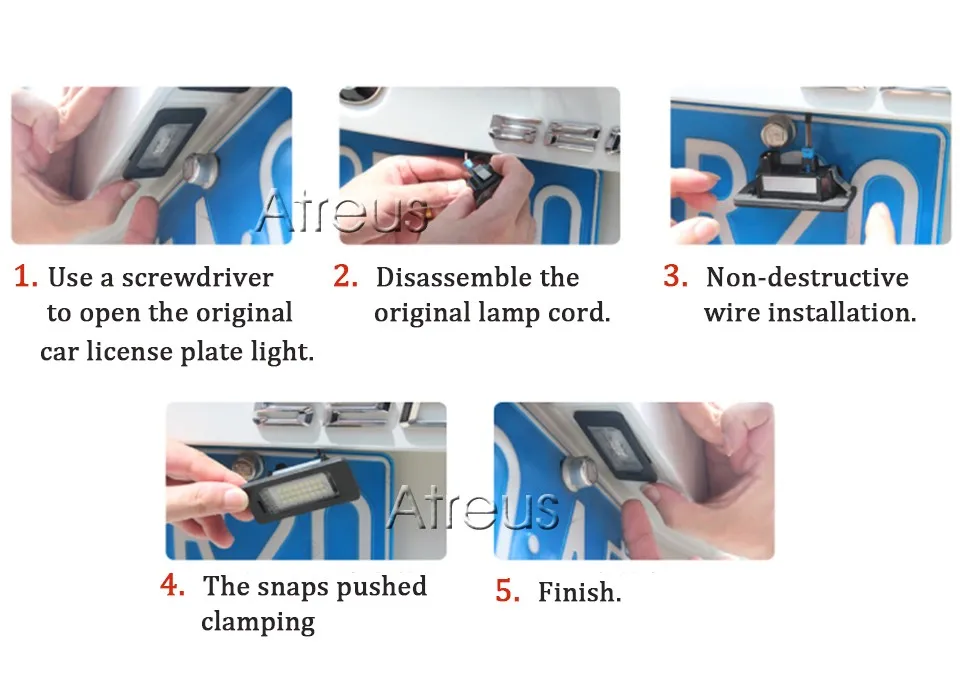 Atreus 2X Светодиодный светильник для номерного знака 12 В для SMD стайлинга автомобиля для Audi A4 b8 A5 S5 Q5 TT RS для Фольксваген Пассат 5D R36 аксессуары