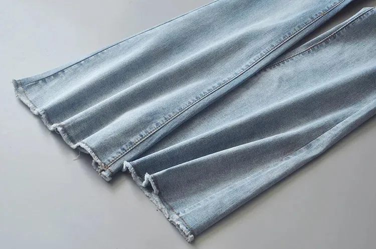 Calças de Brim para Mulheres 2020 do Vintage de Cintura Baixa Incendiar Elásticas Estilo Retro Fundo Sino Magro Calça Jeans Feminina Azul Escuro Denim Perna Larga Calças 30 High Quality Moda Feminina