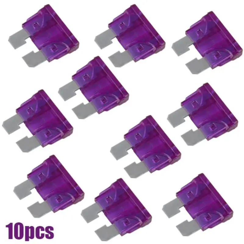 10x 3A Coded Standard Blade Fuse 5V 32V Color Assorted Car Internal Accessories For Auto Car Truck Boat