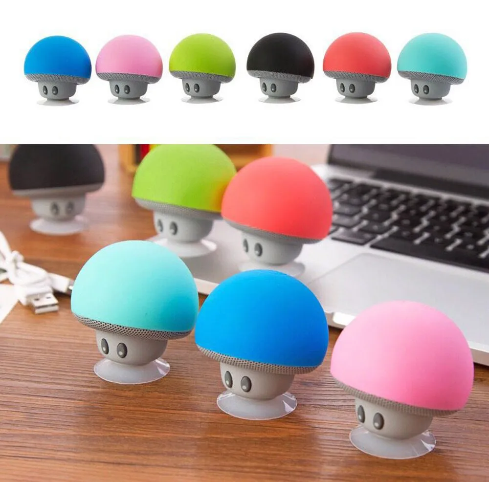 Portable Mushroom Sucker Cup Bluetooth Handsfree Microphone Speaker Outdoor Anker Music Play bluetooth wireless speakers