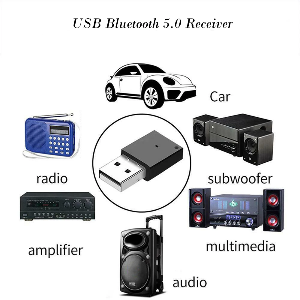 USB Bluetooth адаптер ключ с разъемом подачи внешнего сигнала Aux Bluetooth 4,0 4,2 5,0 музыкальный приемник с динамиком для автомобильного радиоприемника усилитель мультимедиа