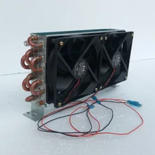 Мини конденсатор с 2 шт 12V24V220V 120*120*25 мм вентилятор ребра медная трубка теплообменник Мощность 750 Вт