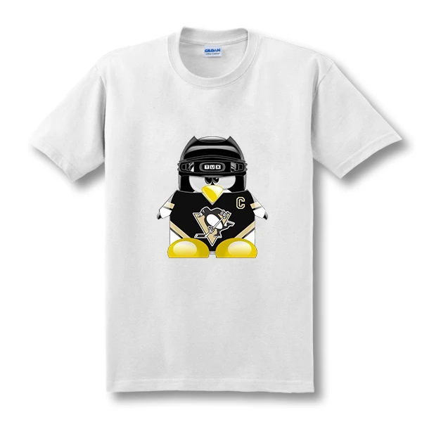

New Summer Mens Pittsburgh Penguins Retro USA NHL League Sleeve Camiseta Camisetas Fitness T Shirt