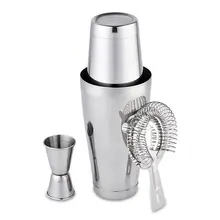 3pcs/set Cocktail Shaker Jigger Prong Bar Strainer Stainless Steel Mixer Drink Bartender browser Kit Bars Set Tools