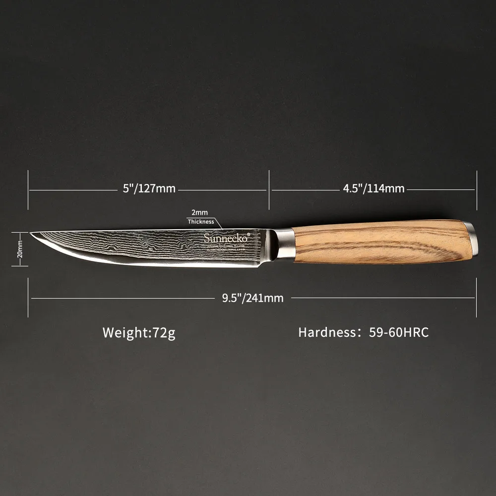 Preise SUNNECKO 5   Utiltiy Messer 73 Schichten Damaskus Stahl Japanischen VG10 Scharfe Klinge Mehrzweck Küche Messer Original Holz Griff