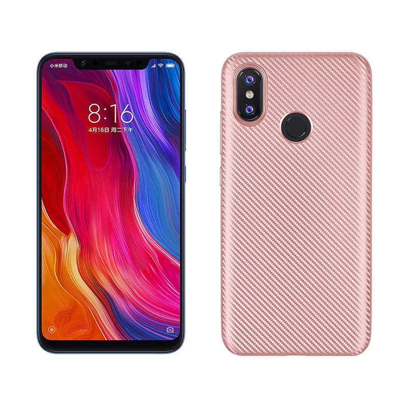 carbon fiber silicone case xiaomi mi 8 (7)