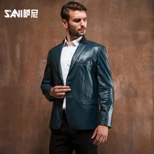 Akrasanee осенне-зимняя овчина oдежда из натуральной кожи мужской тонкий костюм из натуральной кожи куртка коммерческий мужской из натуральной кожи