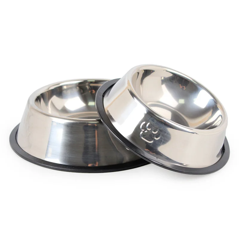 

Pet Dog Bowl Medium large Dog puppy Cat Feeders Drinking Water Device stainless steel Non-slip Food dish Pet Supplies product