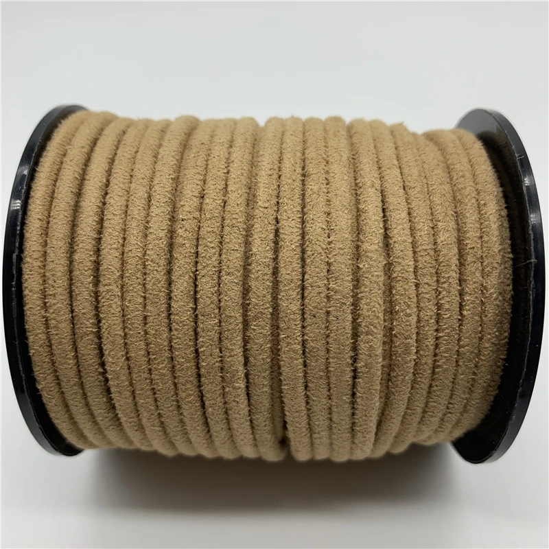 2 метра 3 мм круглый кожаный замшевый плетеный шнур Корейский Бархатный кожаный браслет ручной работы для изготовления ювелирных изделий - Цвет: 11