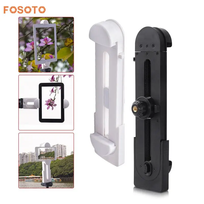 

fosoto Tripod Mount Cell Phone Clipper Tablet Clamp Holder Bracket for Phone Tablet iPad/iPad Mini/iPad Air Most Tablets Monopod