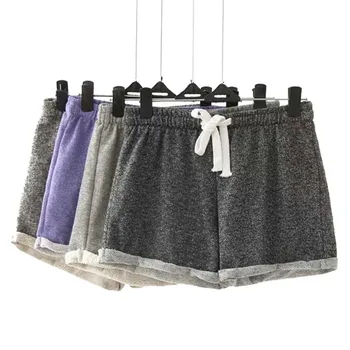 

Summer Fashion Women Modal Cotton Fitness Workout Shorts Elastic Waist Tunic Drawstring Elegant Beach Pocket Cuffs Casual Shorts