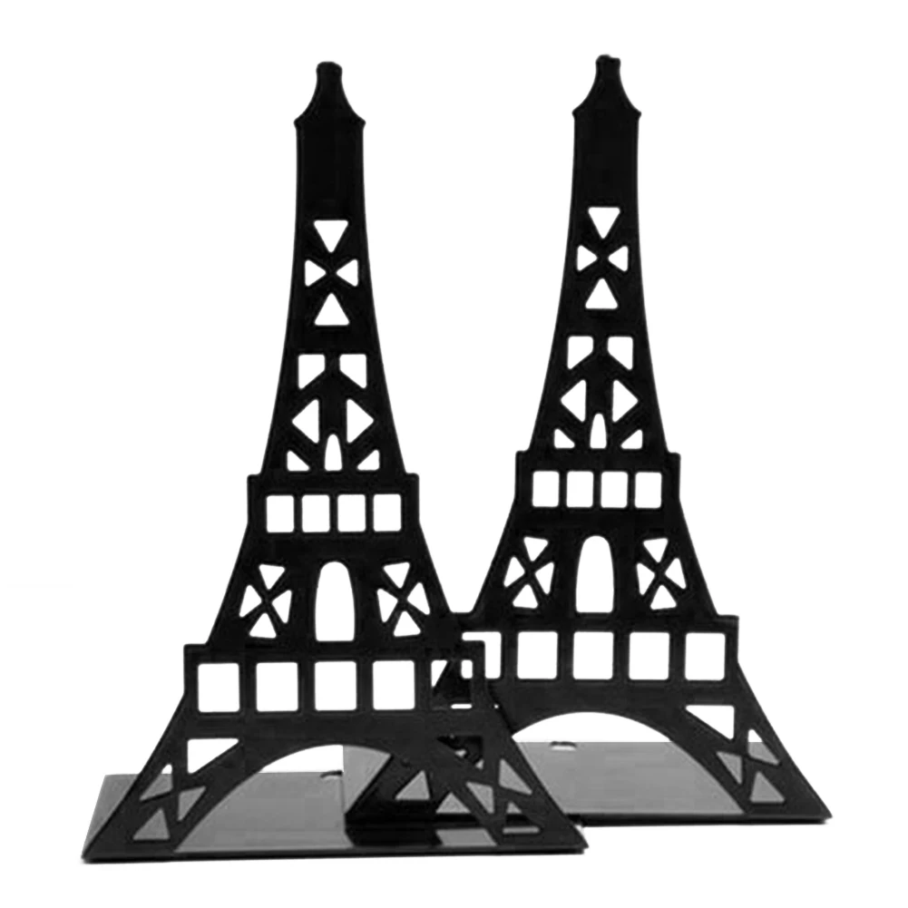 

1Pair Desk Holder Bookshelf Home Metal Large Bookend Office Eiffel Tower Stand Organizer Decorations Stationery Gift Fashion