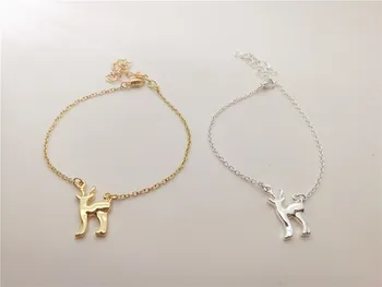 

Cute Moose Fawn Alpaca Bracelet Bambi Deer Bracelet Reindeer Antler Bracelets for Animal Elk Type Jewelry